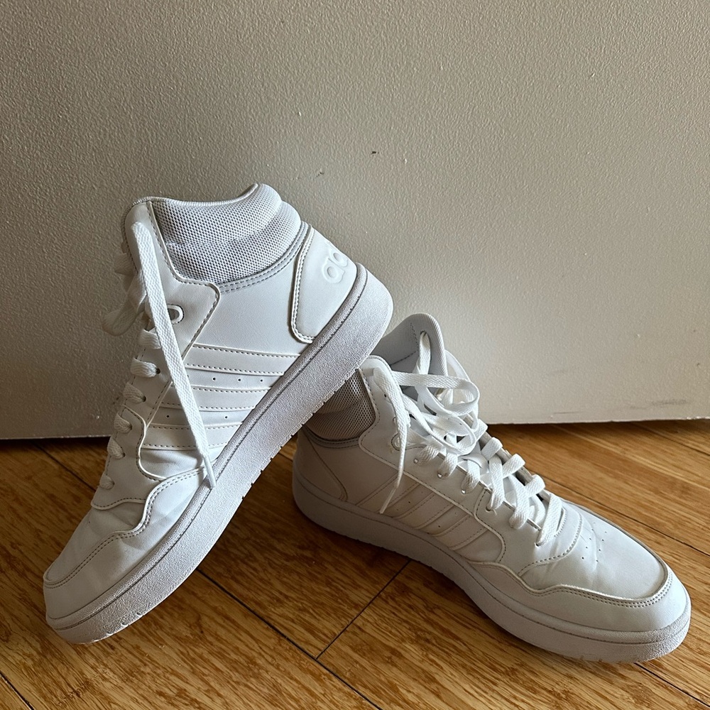 Adidas Women’s Hoops 3.0 Mid White Sneakers